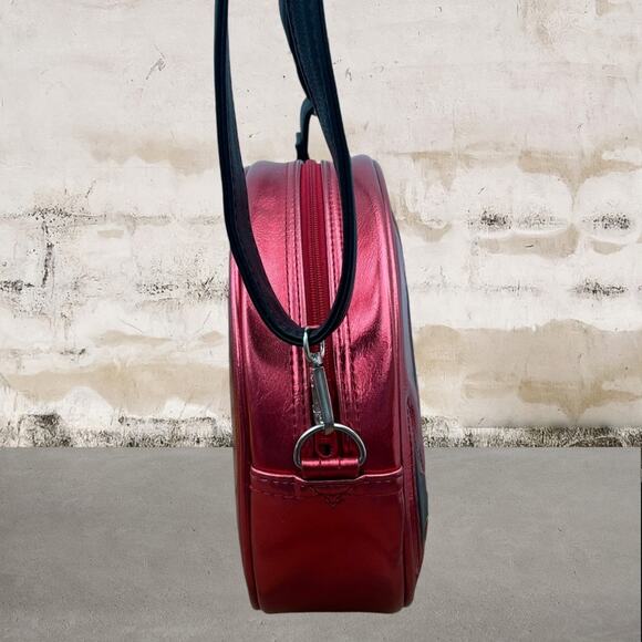 Love Pain and Stitches Pumpkin Kult Metallic Red Crossbody Bag - Picture 3 of 10